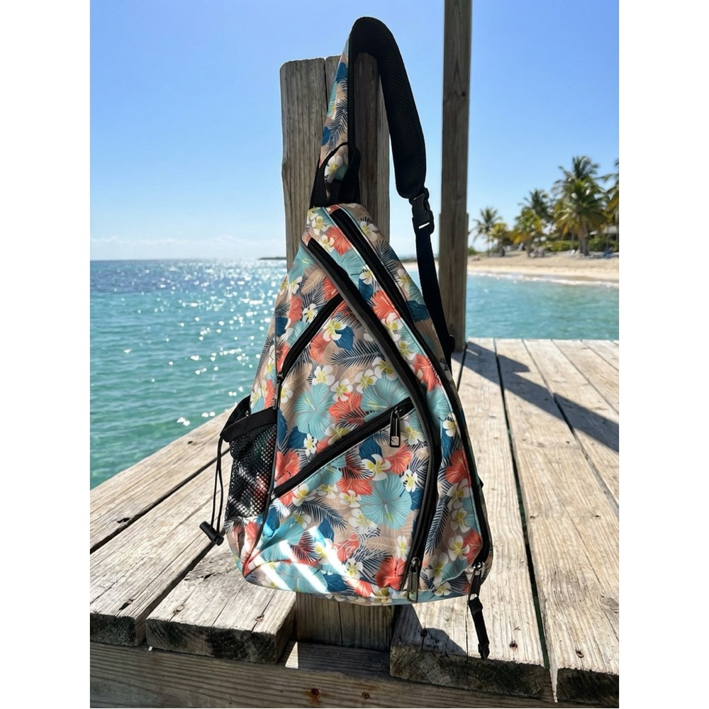Floral Tropical Sling Backpack - Multicolor
